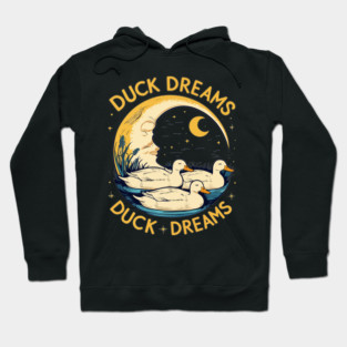 Quirky Duck Dreams Retro Design Hoodie