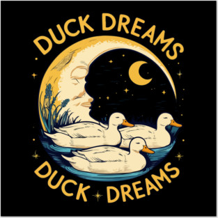Quirky Duck Dreams Retro Design Posters and Art