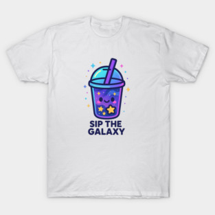 Sip the Galaxy – Cosmo Bites Kawaii Cosmic Drink Design T-Shirt