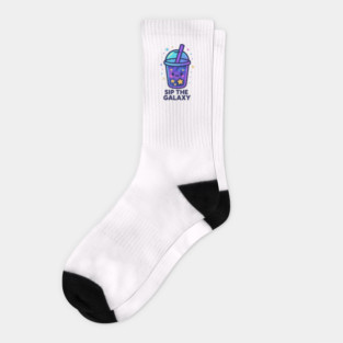 Sip the Galaxy – Cosmo Bites Kawaii Cosmic Drink Design Socks