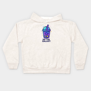 Sip the Galaxy – Cosmo Bites Kawaii Cosmic Drink Design Kids Hoodie