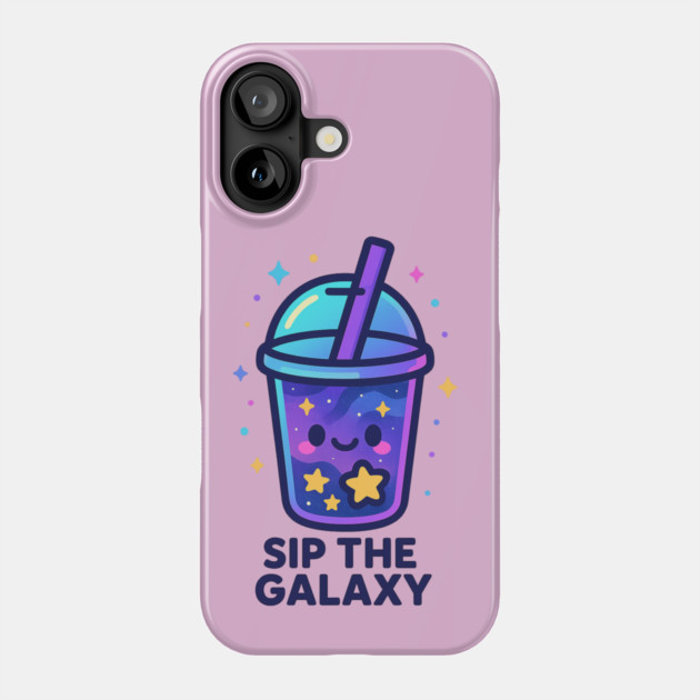 Sip the Galaxy – Cosmo Bites Kawaii Cosmic Drink Design Phone Case by Anne Lee