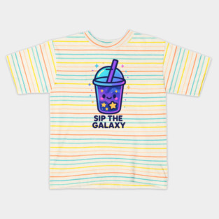 Sip the Galaxy – Cosmo Bites Kawaii Cosmic Drink Design Kids T-Shirt