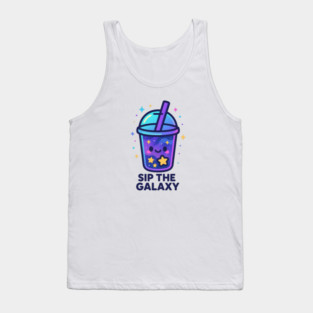 Sip the Galaxy – Cosmo Bites Kawaii Cosmic Drink Design Tank Top