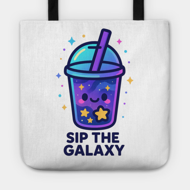 Sip the Galaxy – Cosmo Bites Kawaii Cosmic Drink Design Tote by Anne Lee