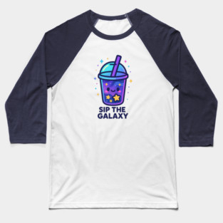 Sip the Galaxy – Cosmo Bites Kawaii Cosmic Drink Design Baseball T-Shirt