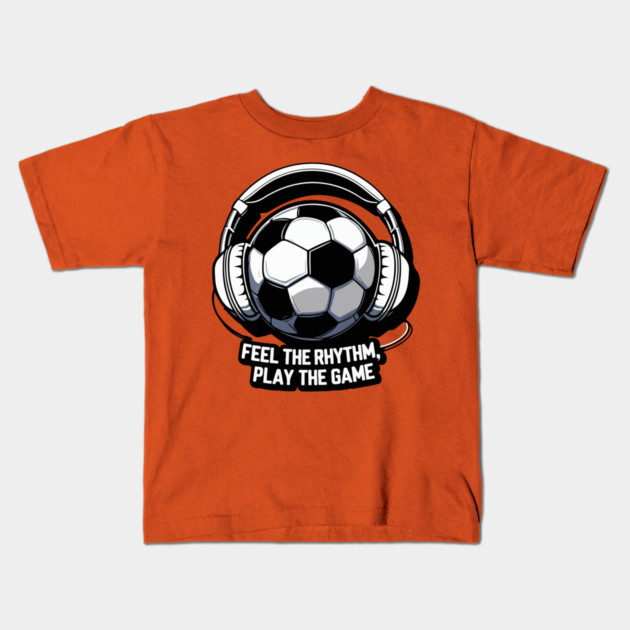 FEEL THE RHYTHM, PLAY THE GAME Kids T-Shirt by Urbanprint