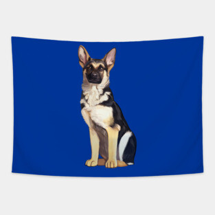 German Shepherd in Portrait Tapestry