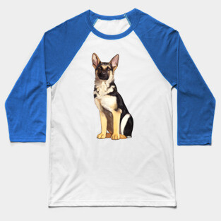 German Shepherd in Portrait Baseball T-Shirt