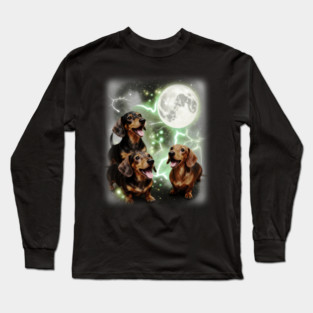 Three Wiener Dog Humorous Doggo Meme Parody Long Sleeve T-Shirt