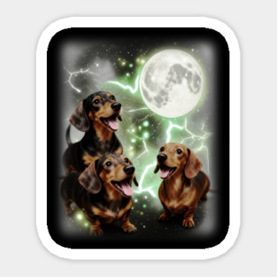 Three Wiener Dog Humorous Doggo Meme Parody Sticker