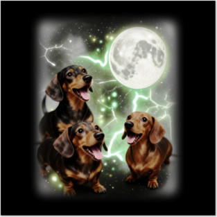 Three Wiener Dog Humorous Doggo Meme Parody Posters and Art