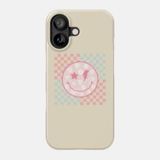 Smiley Face Flower Star Lightning Bolt Checkered Preppy Phone Case