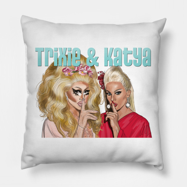 Trixie and Katya: Shush Pillow by 51Deesigns