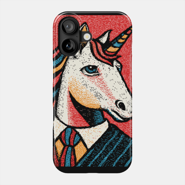 Majestic Unicorn in Business Attire Surreal Art Phone Case by TuncGK