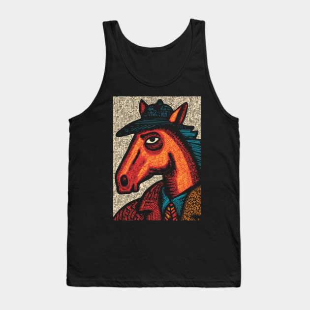 Surreal Horse Racing Gambler Pony Tank Top by TuncGK