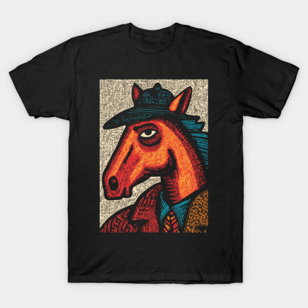 Surreal Horse Racing Gambler Pony T-Shirt by TuncGK