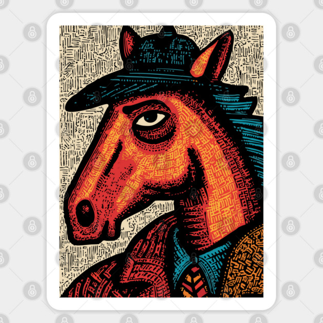 Surreal Horse Racing Gambler Pony Sticker by TuncGK