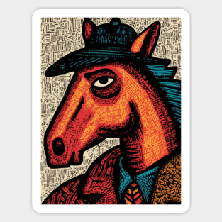 Surreal Horse Racing Gambler Pony Magnet