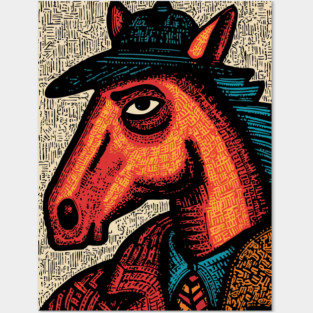 Surreal Horse Racing Gambler Pony Posters and Art