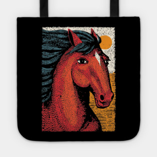 Majestic Handsome Horse Portrait Vintage Style Tote