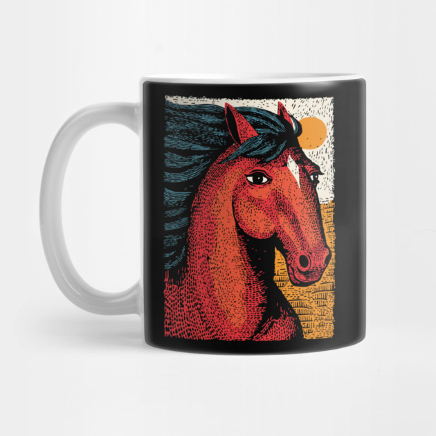 Majestic Handsome Horse Portrait Vintage Style by TuncGK