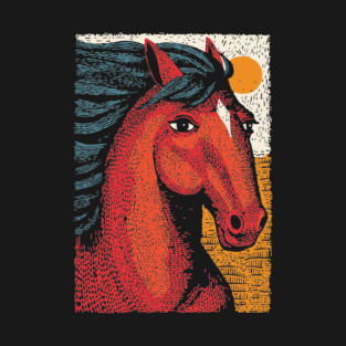 Majestic Handsome Horse Portrait Vintage Style T-Shirt