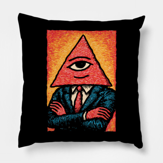All Seeing Nacho - Business Attire Workplace Humor Pillow by TuncGK