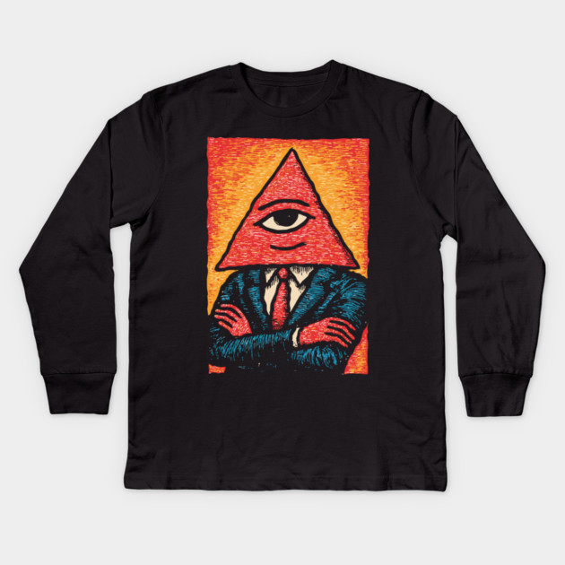 All Seeing Nacho - Business Attire Workplace Humor Kids Long Sleeve T-Shirt by TuncGK