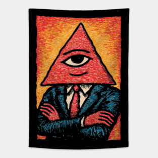All Seeing Nacho - Business Attire Workplace Humor Tapestry