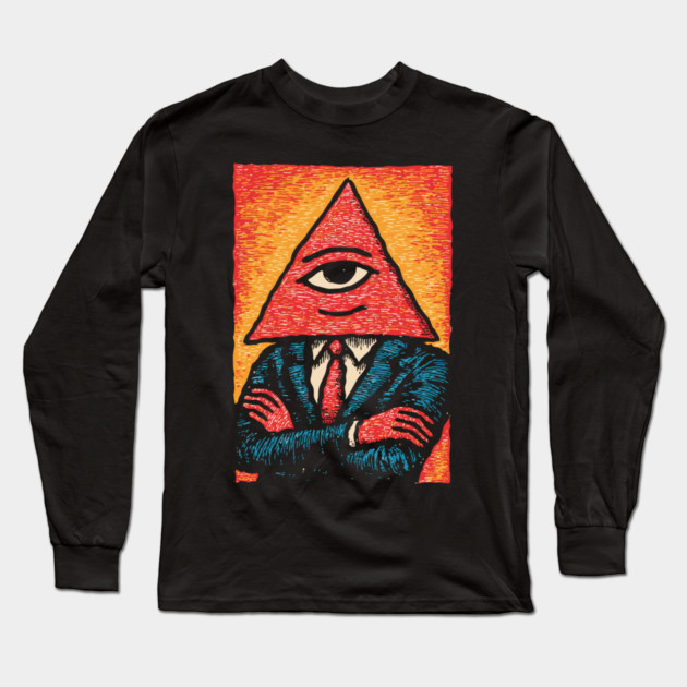 All Seeing Nacho - Business Attire Workplace Humor Long Sleeve T-Shirt by TuncGK