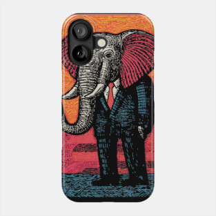 Majestic Elephant in Business Suit Surreal Art Phone Case