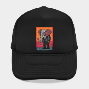 Majestic Elephant in Business Suit Surreal Art Hat