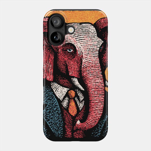 Elegant Elephant in Formal Attire Sophisticated Design Phone Case by TuncGK