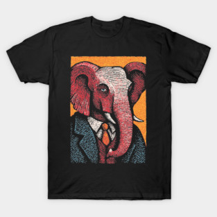 Elegant Elephant in Formal Attire Sophisticated Design T-Shirt