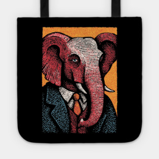 Elegant Elephant in Formal Attire Sophisticated Design Tote