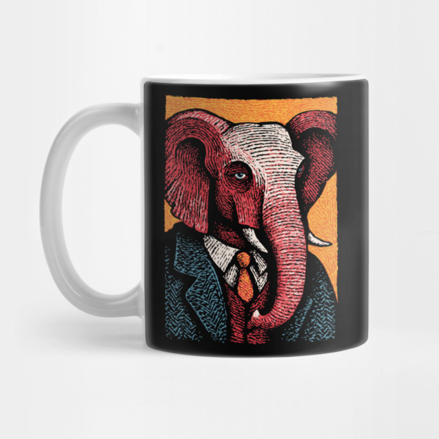 Elegant Elephant in Formal Attire Sophisticated Design by TuncGK