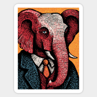 Elegant Elephant in Formal Attire Sophisticated Design Magnet
