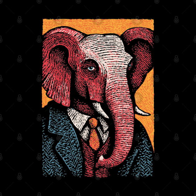 Elegant Elephant in Formal Attire Sophisticated Design by TuncGK