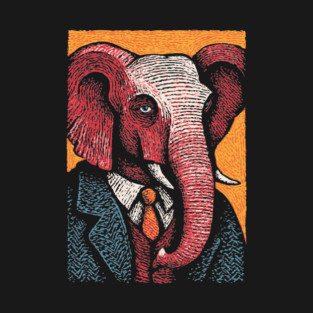 Elegant Elephant in Formal Attire Sophisticated Design T-Shirt