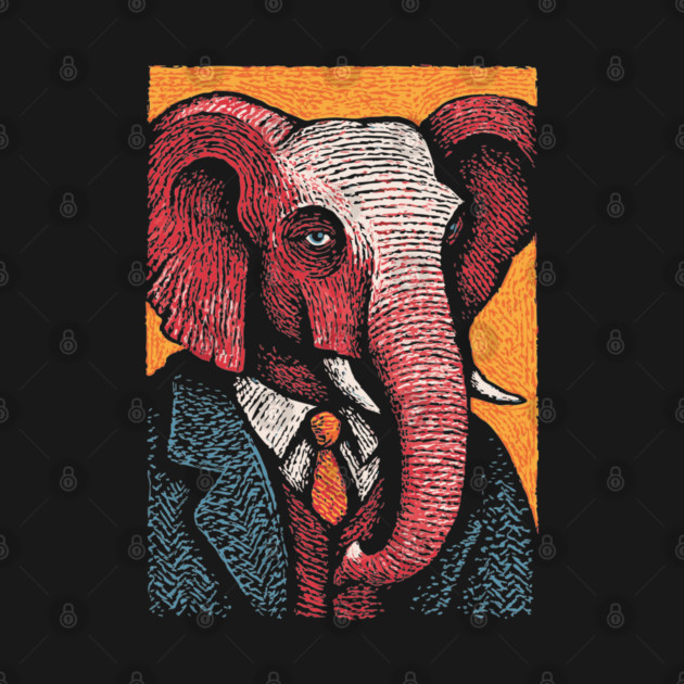 Elegant Elephant in Formal Attire Sophisticated Design by TuncGK