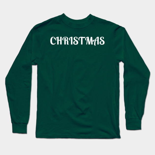 Bold Christmas Text Long Sleeve T-Shirt by Creatifly Graphic Tees