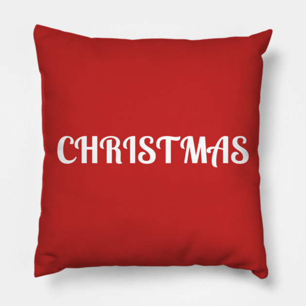 Bold Christmas Text Pillow by Creatifly Graphic Tees