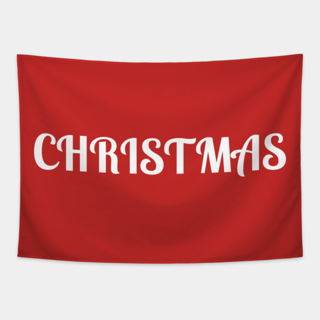 Bold Christmas Text Tapestry by Creatifly Graphic Tees