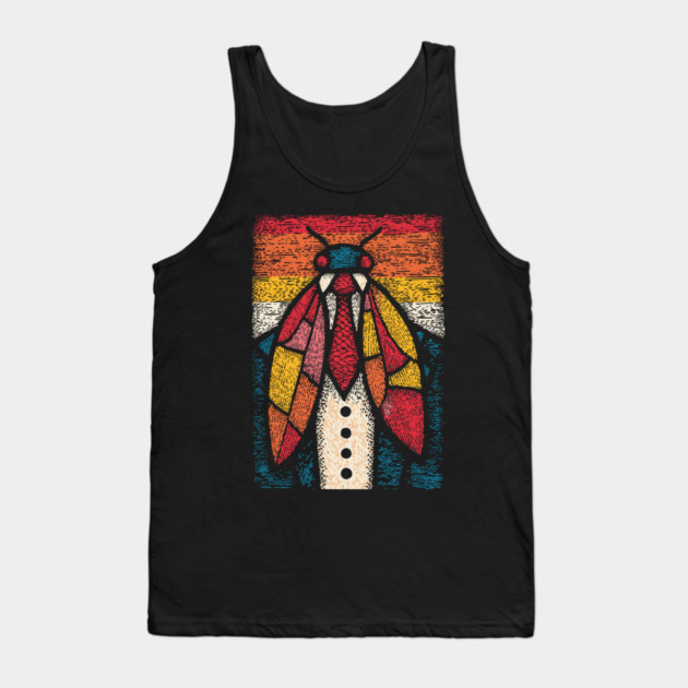 Quirky Beetle-Headed Businessman in Suit Funny Art Tank Top by TuncGK