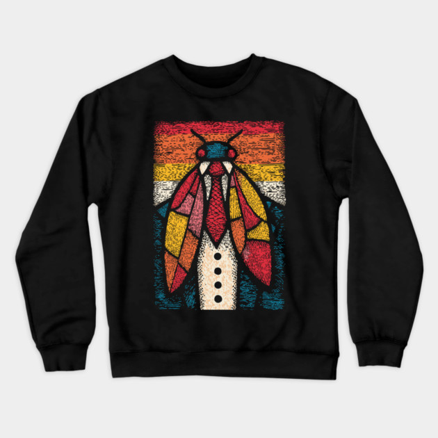 Quirky Beetle-Headed Businessman in Suit Funny Art Crewneck Sweatshirt by TuncGK