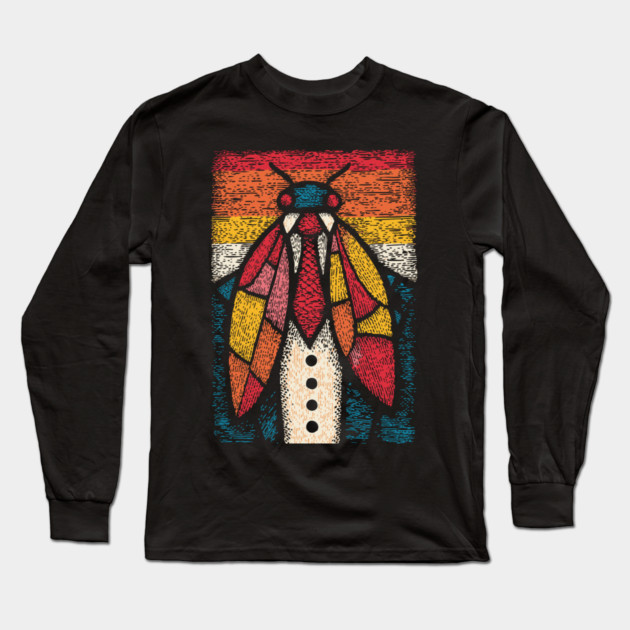 Quirky Beetle-Headed Businessman in Suit Funny Art Long Sleeve T-Shirt by TuncGK