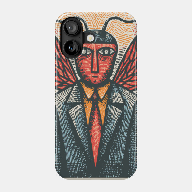 Surreal Moth-Headed Executive in Suit Art Design Phone Case by TuncGK