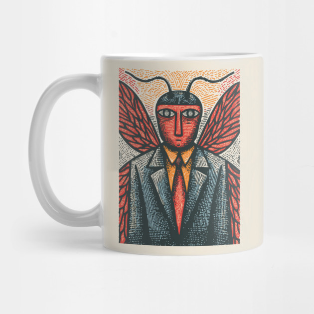 Surreal Moth-Headed Executive in Suit Art Design by TuncGK