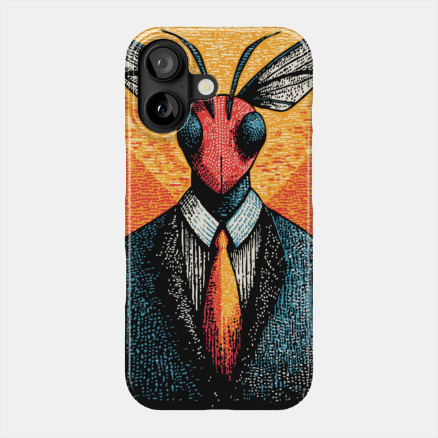 Majestic Dragonfly-Headed Businessman in Suit Surreal Art Phone Case by TuncGK